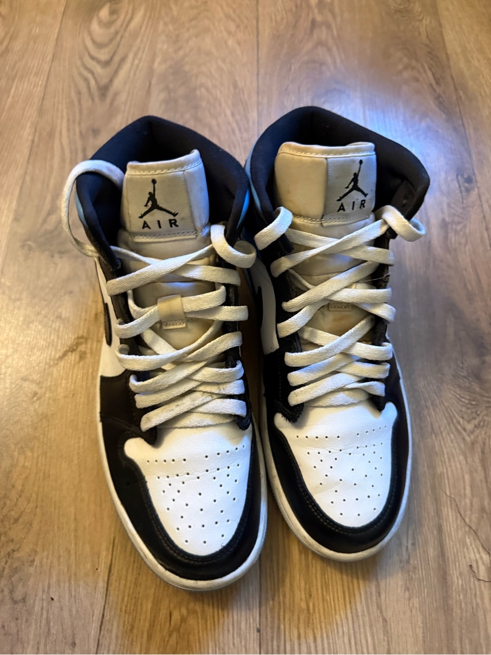 Jordan High-Top Sneakers in White and Black